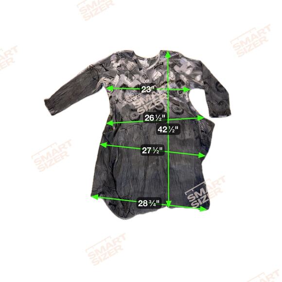 Dress To Kill Jane Mohr Artsy Floral Black Midi Dress Lagenlook Boho One Size - Picture 11 of 11